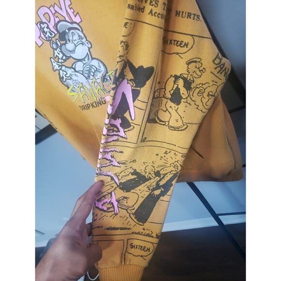 Popeye the Sailor Man Hoodie Windbreaker Comics Cartoon TV Movie, Size L - Picture 3 of 6